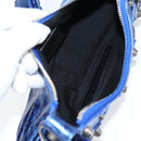BALENCIAGA Luka Goal Shoulder Bag Leather Blue Silver 671309 Auth 134466M-10
