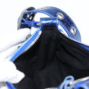 BALENCIAGA Luka Goal Shoulder Bag Leather Blue Silver 671309 Auth 134466M-25