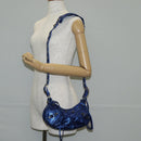 BALENCIAGA Luka Goal Shoulder Bag Leather Blue Silver 671309 Auth 134466M-26