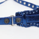 BALENCIAGA Luka Goal Shoulder Bag Leather Blue Silver 671309 Auth 134466M-8