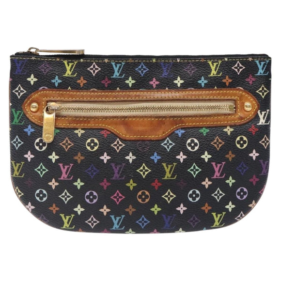 LOUIS VUITTON Monogram Multicolor Pochette GM Pouch Black M60027 LV Auth 134468