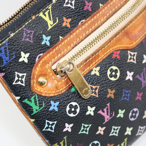 LOUIS VUITTON Monogram Multicolor Pochette GM Pouch Black M60027 LV Auth 134468