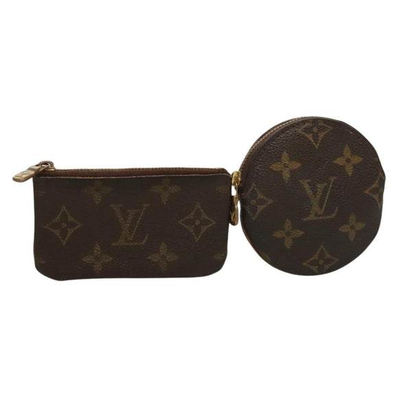 LOUIS VUITTON Monogram Coin Purse 2Set LV Auth 134472