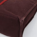 HERMES Fourre Tout MM Hand Bag Canvas Red Silver Auth 134477-16