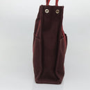 HERMES Fourre Tout MM Hand Bag Canvas Red Silver Auth 134477-3