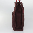 HERMES Fourre Tout MM Hand Bag Canvas Red Silver Auth 134477-4