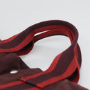 HERMES Fourre Tout MM Hand Bag Canvas Red Silver Auth 134477-8