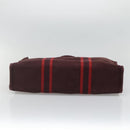 HERMES Fourre Tout MM Hand Bag Canvas Red Silver Auth 134477-5