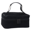 GUCCI Vanity Cosmetic Pouch Suede Black Silver 032 1705 0140 Auth 134479-1