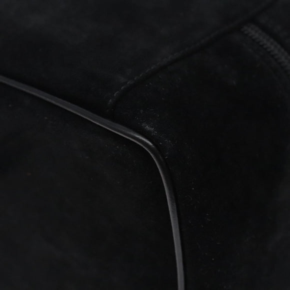 GUCCI Vanity Cosmetic Pouch Suede Black Silver 032 1705 0140 Auth 134479