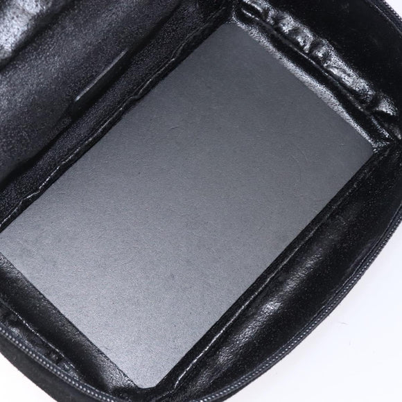 GUCCI Vanity Cosmetic Pouch Suede Black Silver 032 1705 0140 Auth 134479