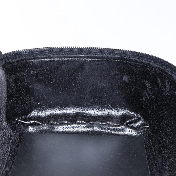 GUCCI Vanity Cosmetic Pouch Suede Black Silver 032 1705 0140 Auth 134479