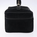 GUCCI Vanity Cosmetic Pouch Suede Black Silver 032 1705 0140 Auth 134479-3