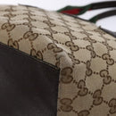 GUCCI GG Canvas Web Sherry Line Hand Bag Beige Red Green 131228 Auth 134493-9