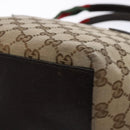 GUCCI GG Canvas Web Sherry Line Hand Bag Beige Red Green 131228 Auth 134493-15