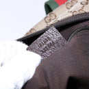 GUCCI GG Canvas Web Sherry Line Hand Bag Beige Red Green 131228 Auth 134493-12
