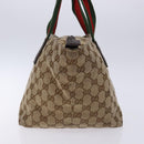 GUCCI GG Canvas Web Sherry Line Hand Bag Beige Red Green 131228 Auth 134493-3