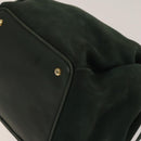 CELINE Shoulder Bag Leather Green Gold Auth 134496-9