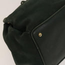 CELINE Shoulder Bag Leather Green Gold Auth 134496-14