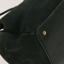 CELINE Shoulder Bag Leather Green Gold Auth 134496-16