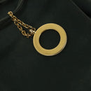 CELINE Shoulder Bag Leather Green Gold Auth 134496-17