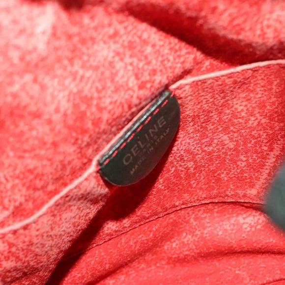 CELINE Shoulder Bag Leather Green Gold Auth 134496