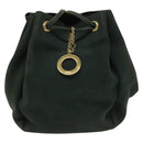 CELINE Shoulder Bag Leather Green Gold Auth 134496-13