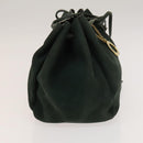 CELINE Shoulder Bag Leather Green Gold Auth 134496-3