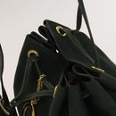 CELINE Shoulder Bag Leather Green Gold Auth 134496-6