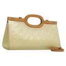 LOUIS VUITTON Monogram Vernis Roxbury Drive Hand Bag Perle M91374 Auth 134503-1