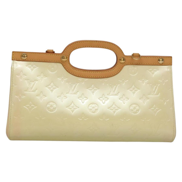 LOUIS VUITTON Monogram Vernis Roxbury Drive Hand Bag Perle M91374 Auth 134503