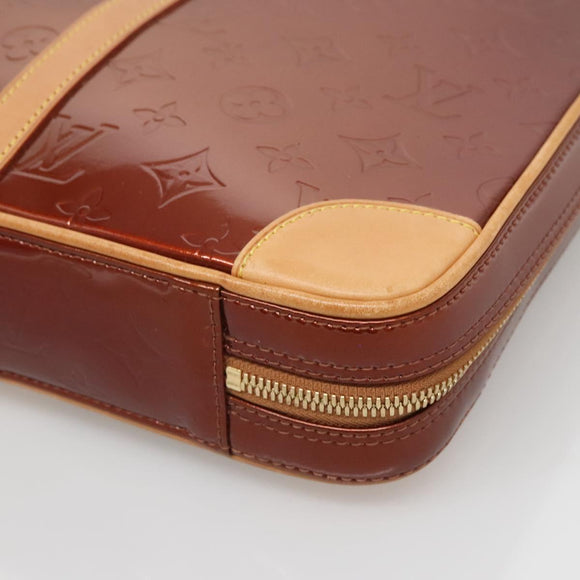 LOUIS VUITTON Monogram Vernis Van Damme Hand Bag Bronze M91125 LV Auth 134518