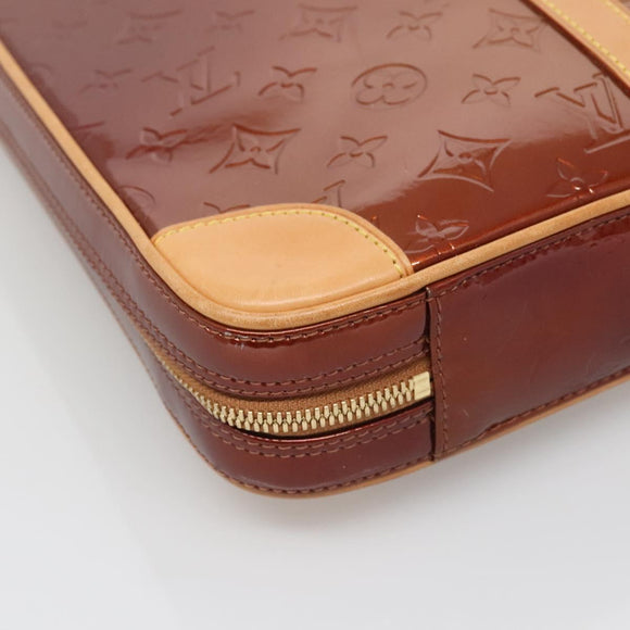 LOUIS VUITTON Monogram Vernis Van Damme Hand Bag Bronze M91125 LV Auth 134518
