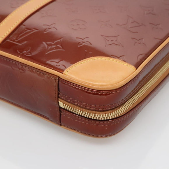 LOUIS VUITTON Monogram Vernis Van Damme Hand Bag Bronze M91125 LV Auth 134518