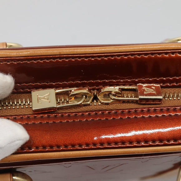 LOUIS VUITTON Monogram Vernis Van Damme Hand Bag Bronze M91125 LV Auth 134518