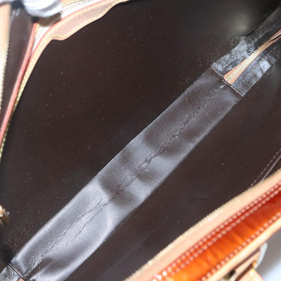 LOUIS VUITTON Monogram Vernis Van Damme Hand Bag Bronze M91125 LV Auth 134518