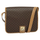 CELINE Macadam Canvas Shoulder Bag PVC Leather Brown Gold Auth 134526-1