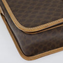 CELINE Macadam Canvas Shoulder Bag PVC Leather Brown Gold Auth 134526-14