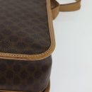 CELINE Macadam Canvas Shoulder Bag PVC Leather Brown Gold Auth 134526-16