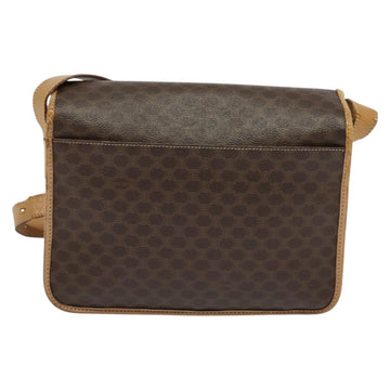 CELINE Macadam Canvas Shoulder Bag PVC Leather Brown Gold Auth 134526 - 0