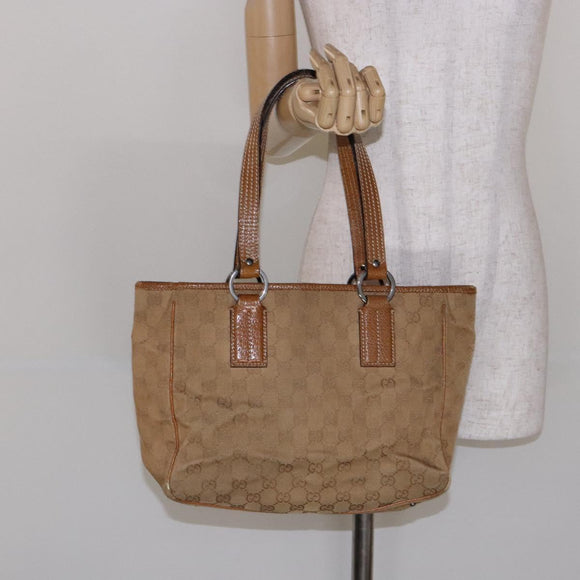 GUCCI GG Canvas Hand Bag Brown 113019 Auth 134527