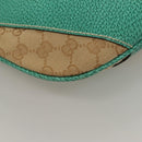 GUCCI GG Canvas Shoulder Bag Beige Silver 124357 Auth 134529-16