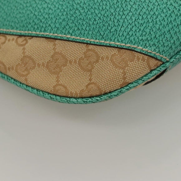 GUCCI GG Canvas Shoulder Bag Beige Silver 124357 Auth 134529