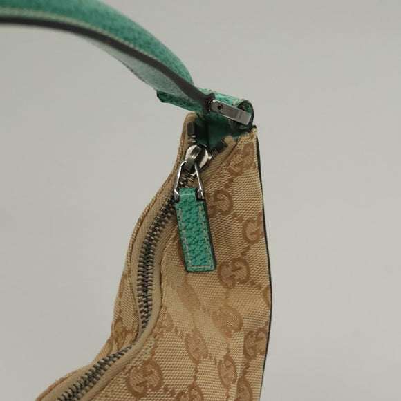 GUCCI GG Canvas Shoulder Bag Beige Silver 124357 Auth 134529