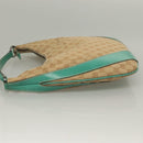 GUCCI GG Canvas Shoulder Bag Beige Silver 124357 Auth 134529-4