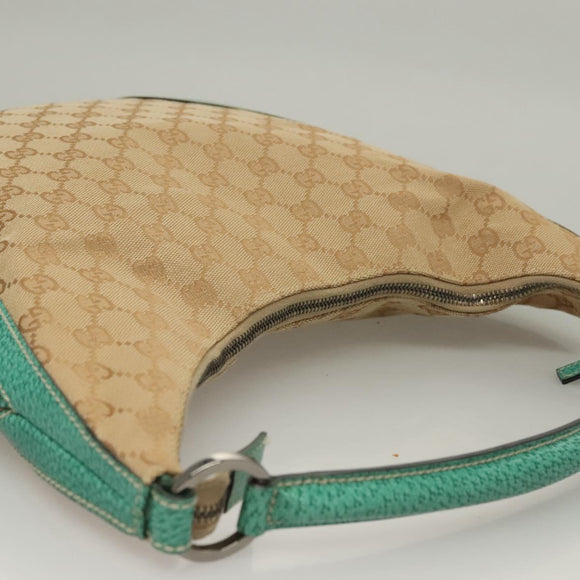 GUCCI GG Canvas Shoulder Bag Beige Silver 124357 Auth 134529