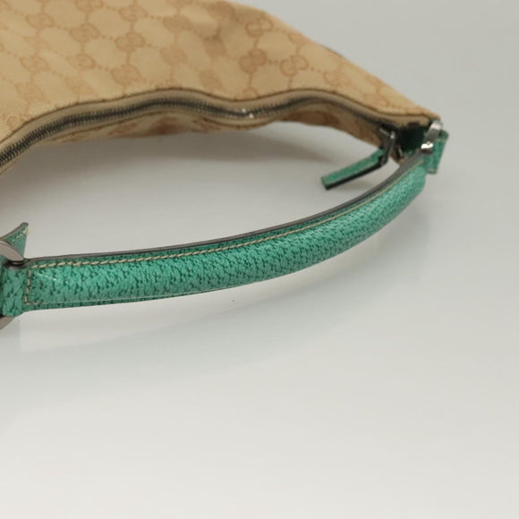 GUCCI GG Canvas Shoulder Bag Beige Silver 124357 Auth 134529