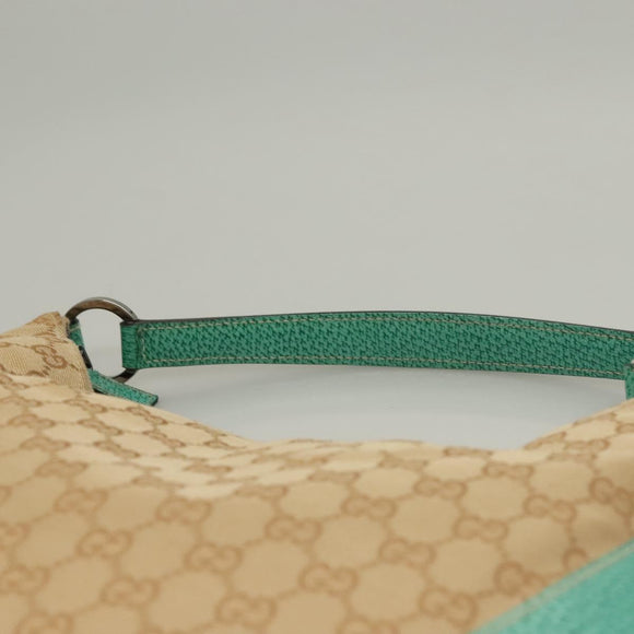 GUCCI GG Canvas Shoulder Bag Beige Silver 124357 Auth 134529