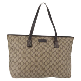 GUCCI GG Supreme Tote Bag PVC Beige 211137 Auth 134530