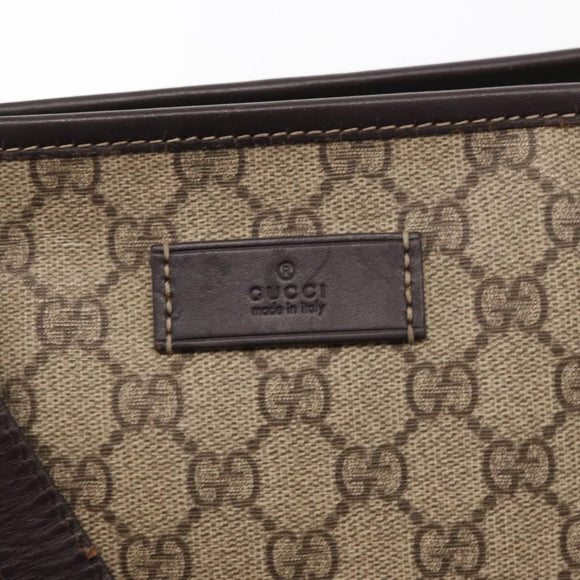 GUCCI GG Supreme Tote Bag PVC Beige 211137 Auth 134530